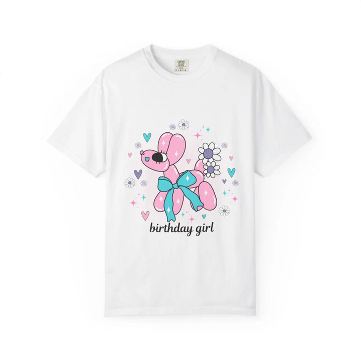 Birthday Girl Teen & Adult Balloon Animal T-Shirt Fun Celebration Graphic Tee Vibrant Party Shirt All Sizes (Teen Women