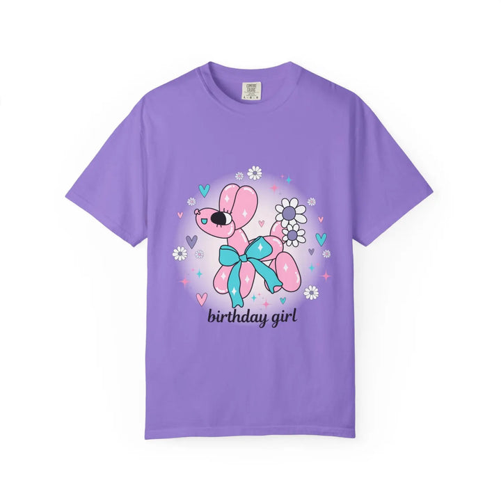 Birthday Girl Teen & Adult Balloon Animal T-Shirt Fun Celebration Graphic Tee Vibrant Party Shirt All Sizes (Teen Women