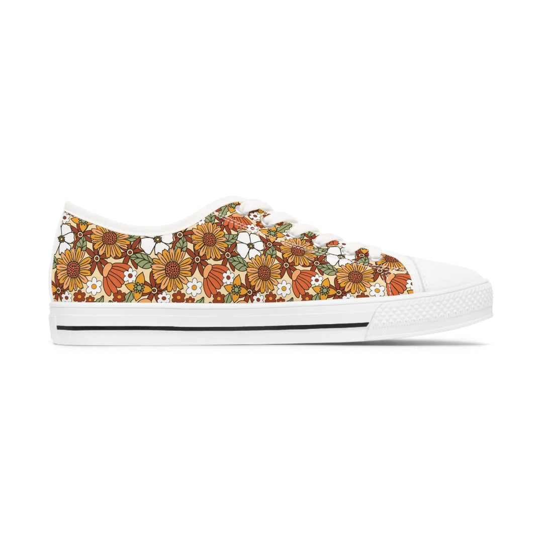 Bohemian Floral Sneakers - Trendy Casual Footwear Teenager Gifts Fun Shoes Retro Vibe All Over Print Women’s