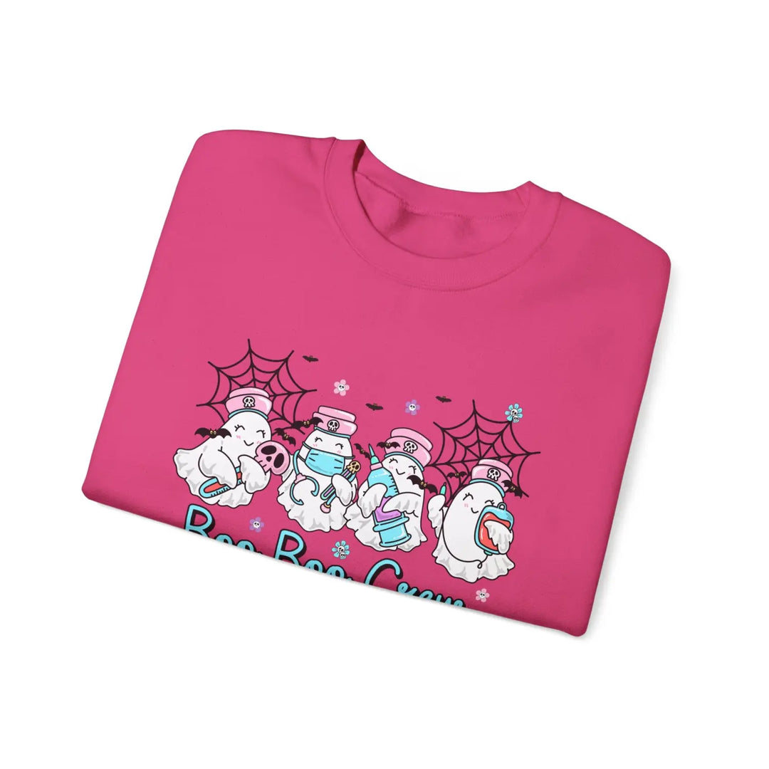 Boo Crew Sweatshirt - Nurse Top for Halloween Spooky Sweater Ghost Shirt Doctors Office Apparel October Outfit - Unisex