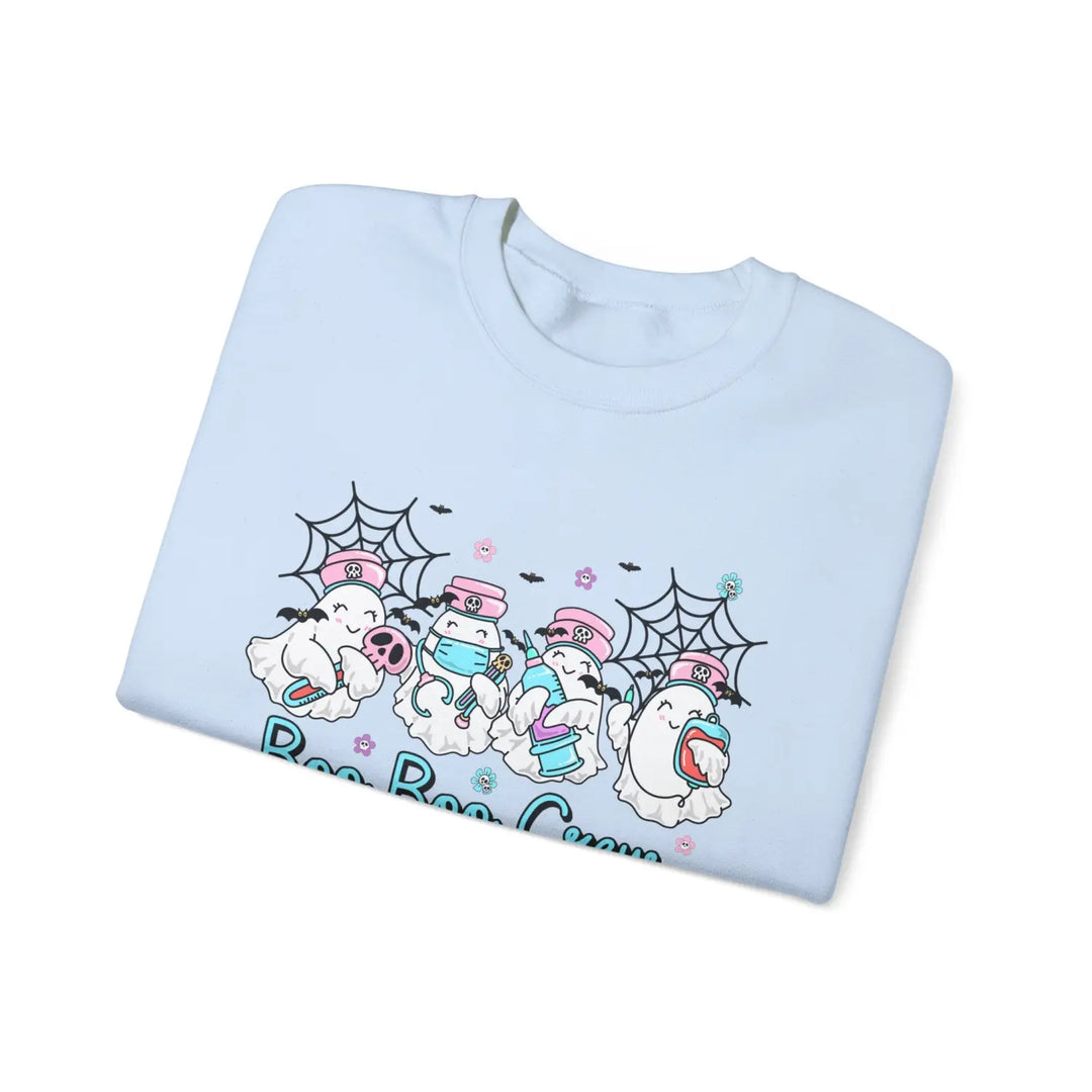 Boo Crew Sweatshirt - Nurse Top for Halloween Spooky Sweater Ghost Shirt Doctors Office Apparel October Outfit - Unisex
