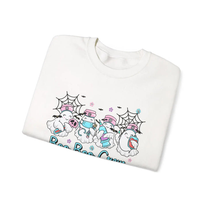Boo Crew Sweatshirt - Nurse Top for Halloween Spooky Sweater Ghost Shirt Doctors Office Apparel October Outfit - Unisex
