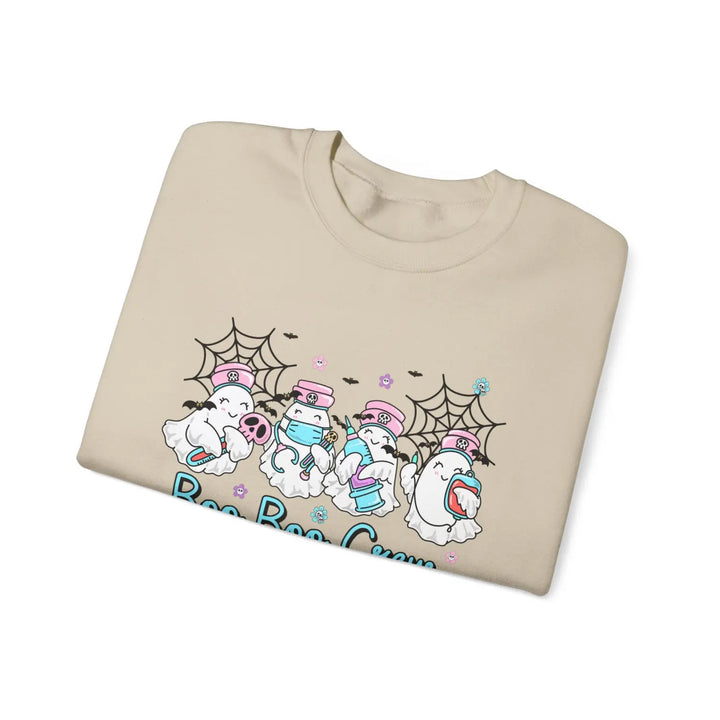 Boo Crew Sweatshirt - Nurse Top for Halloween Spooky Sweater Ghost Shirt Doctors Office Apparel October Outfit - Unisex