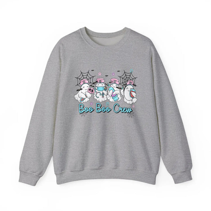 Boo Crew Sweatshirt - Nurse Top for Halloween Spooky Sweater Ghost Shirt Doctors Office Apparel October Outfit - Unisex