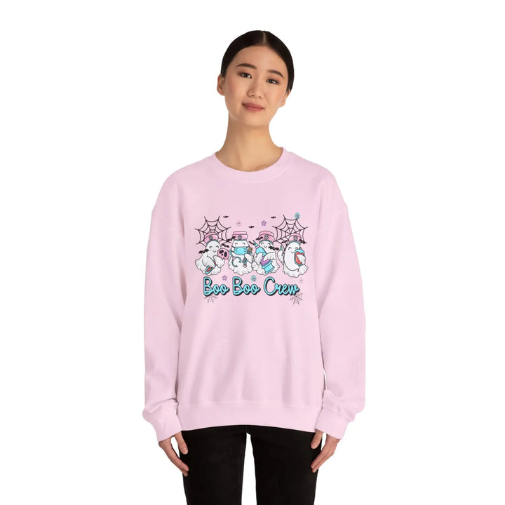 Boo Crew Sweatshirt - Nurse Top for Halloween Spooky Sweater Ghost Shirt Doctors Office Apparel October Outfit - Unisex