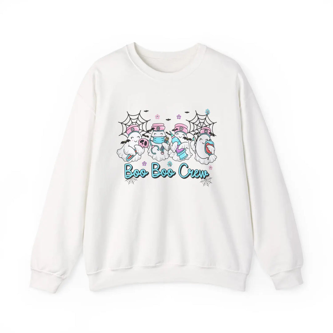 Boo Crew Sweatshirt - Nurse Top for Halloween Spooky Sweater Ghost Shirt Doctors Office Apparel October Outfit - Unisex