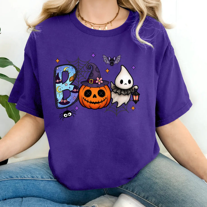 Boo Halloween Graphic Tee Unisex Softstyle T Shirt Spooky Party Wear Pumpkin Cute Ghost Costume