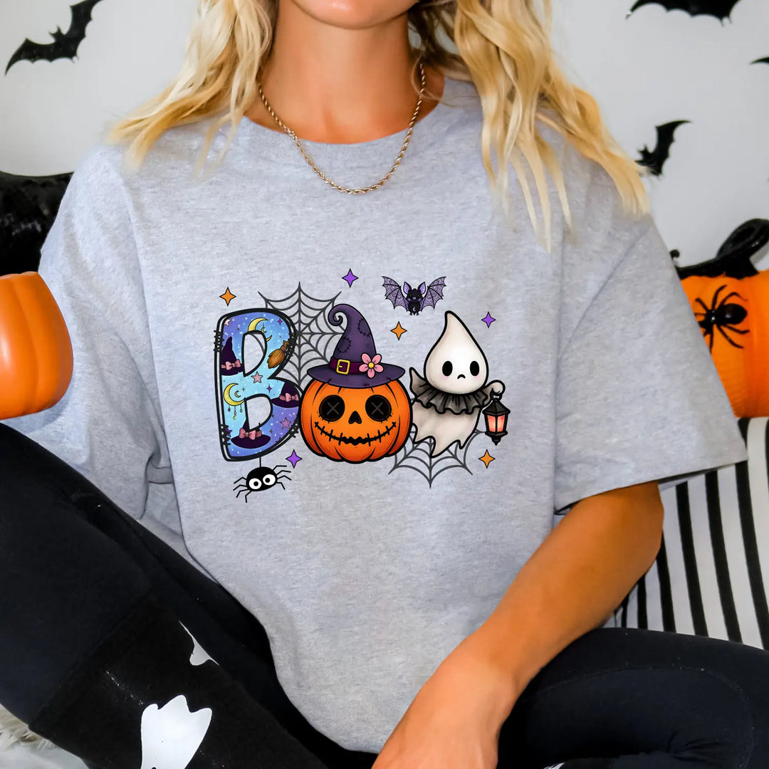 Boo Halloween Graphic Tee Unisex Softstyle T Shirt Spooky Party Wear Pumpkin Cute Ghost Costume