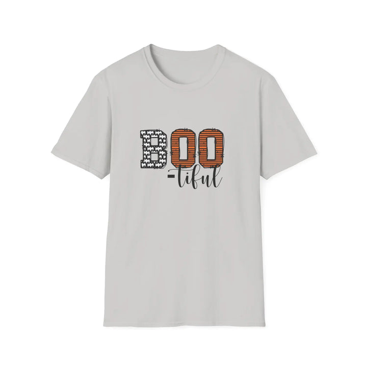 Boo-tiful Halloween Unisex Softstyle T-Shirt | Spooky Vibes Casual Wear Fall Celebrations Costumes Gift Idea - Ice Grey