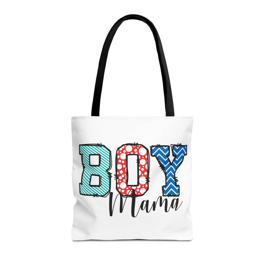 Boy Mama Tote Bag Cute Gift for Moms Kids’ Birthday Daily Use Stylish Diaper Baby Shower - 16’’ × / Black - Bags