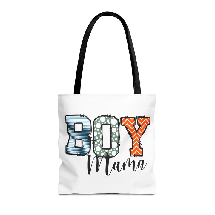 Boy Mama Tote Bag | Stylish Gift for Moms Shopping Beach Days Mother’s Day Unique Design - 16’’ × / Black - Bags