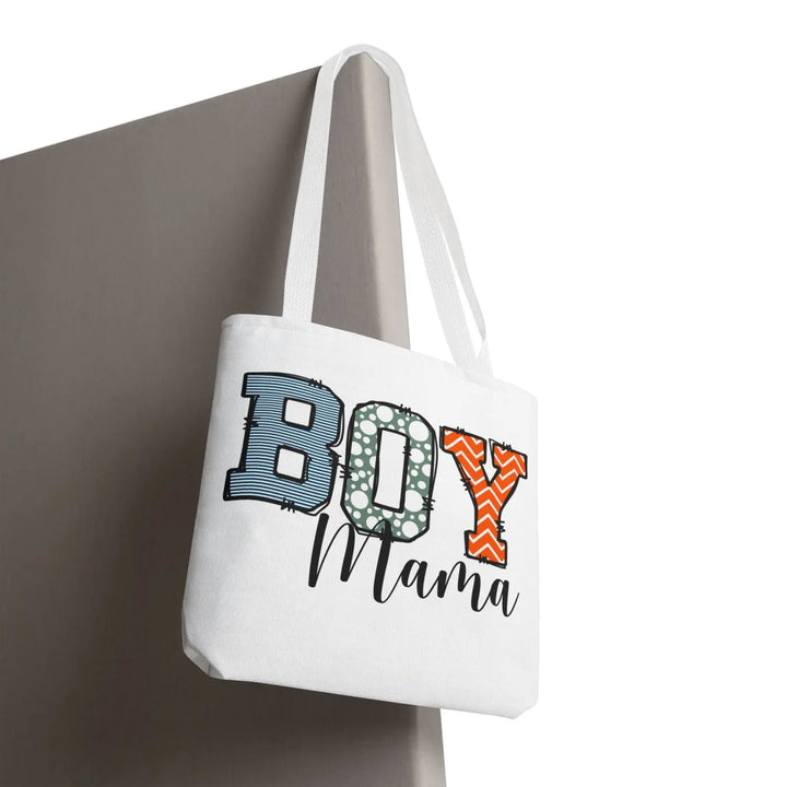 Boy Mama Tote Bag | Stylish Gift for Moms Shopping Beach Days Mother’s Day Unique Design - Bags