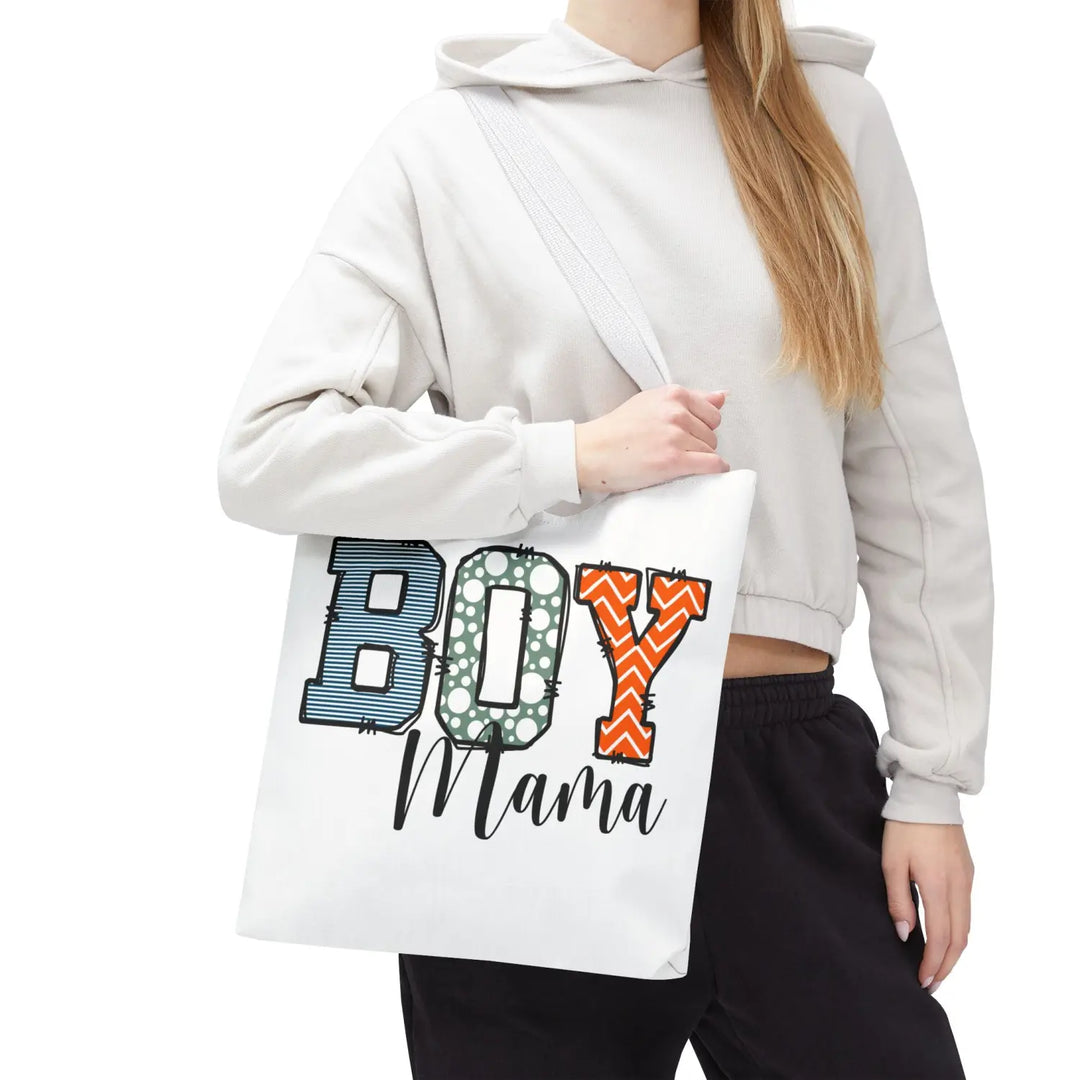 Boy Mama Tote Bag | Stylish Gift for Moms Shopping Beach Days Mother’s Day Unique Design - Bags