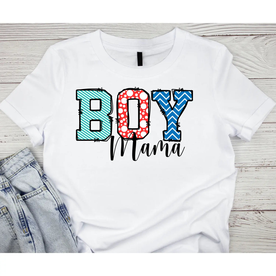 Boy Mama Women’s Softstyle Tee Colorful Graphic Mom Gift T-Shirt Proud Shirt Casual Wear Family Idea