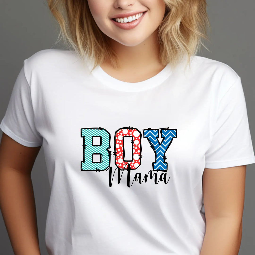 Boy Mama Women’s Softstyle Tee Colorful Graphic Mom Gift T-Shirt Proud Shirt Casual Wear Family Idea