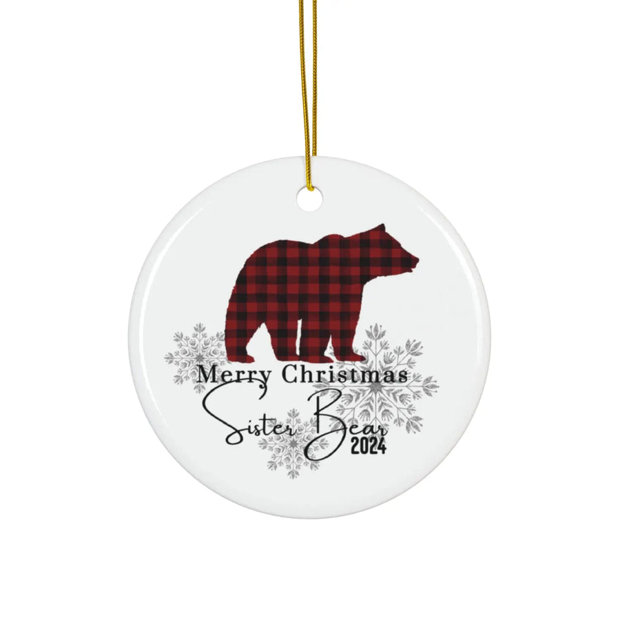 Brother Bear Lumberjack Ceramic Ornament 4 Shapes - Custom Christmas Decorations for a Hip Traditional or Funky Tree