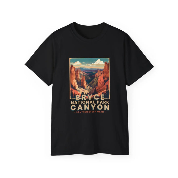 Bryce Canyon National Park Vintage Tee Nature Lover Gift Adventure Shirt Travel Souvenir Unisex T-Shirt - Black / S