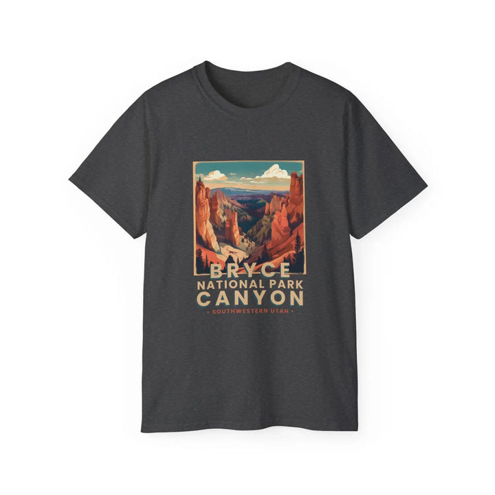 Bryce Canyon National Park Vintage Tee Nature Lover Gift Adventure Shirt Travel Souvenir Unisex T-Shirt - Dark Heather
