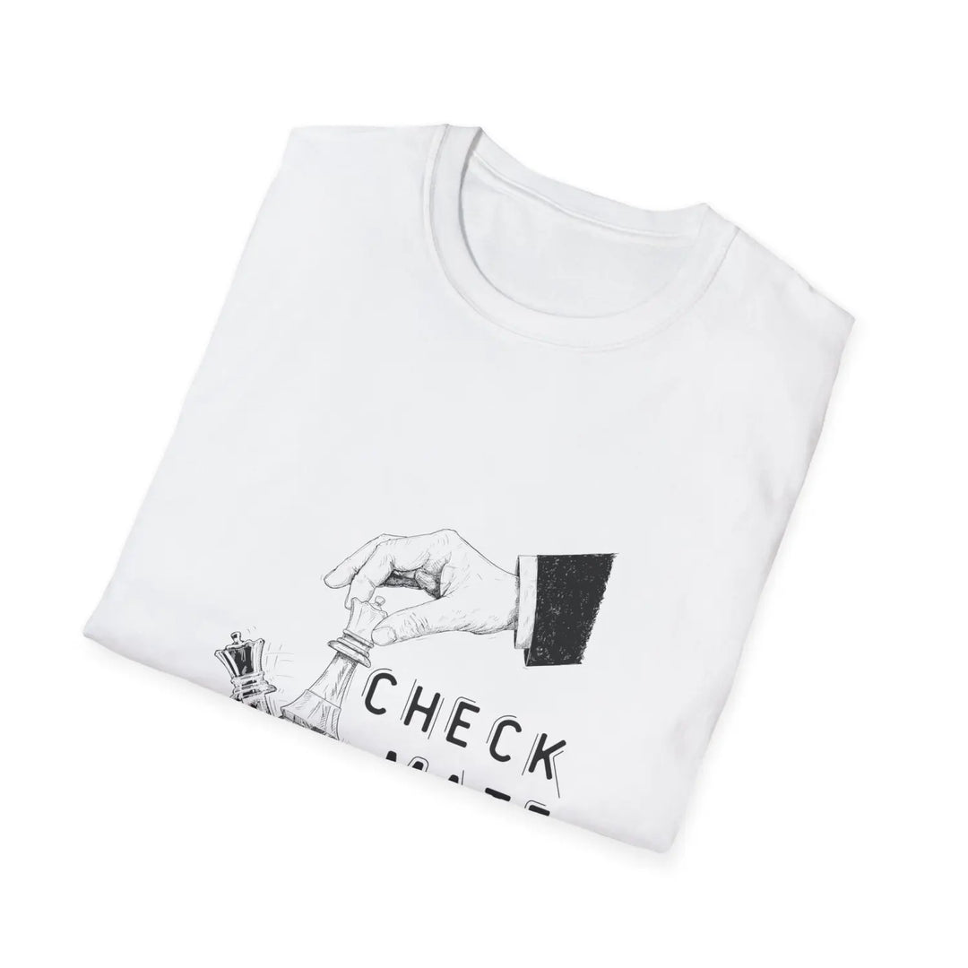 Check Mate Unisex Softstyle T-Shirt - Perfect for Chess Lovers Game Night Casual Wear Gift Players Unique Graphic Tee