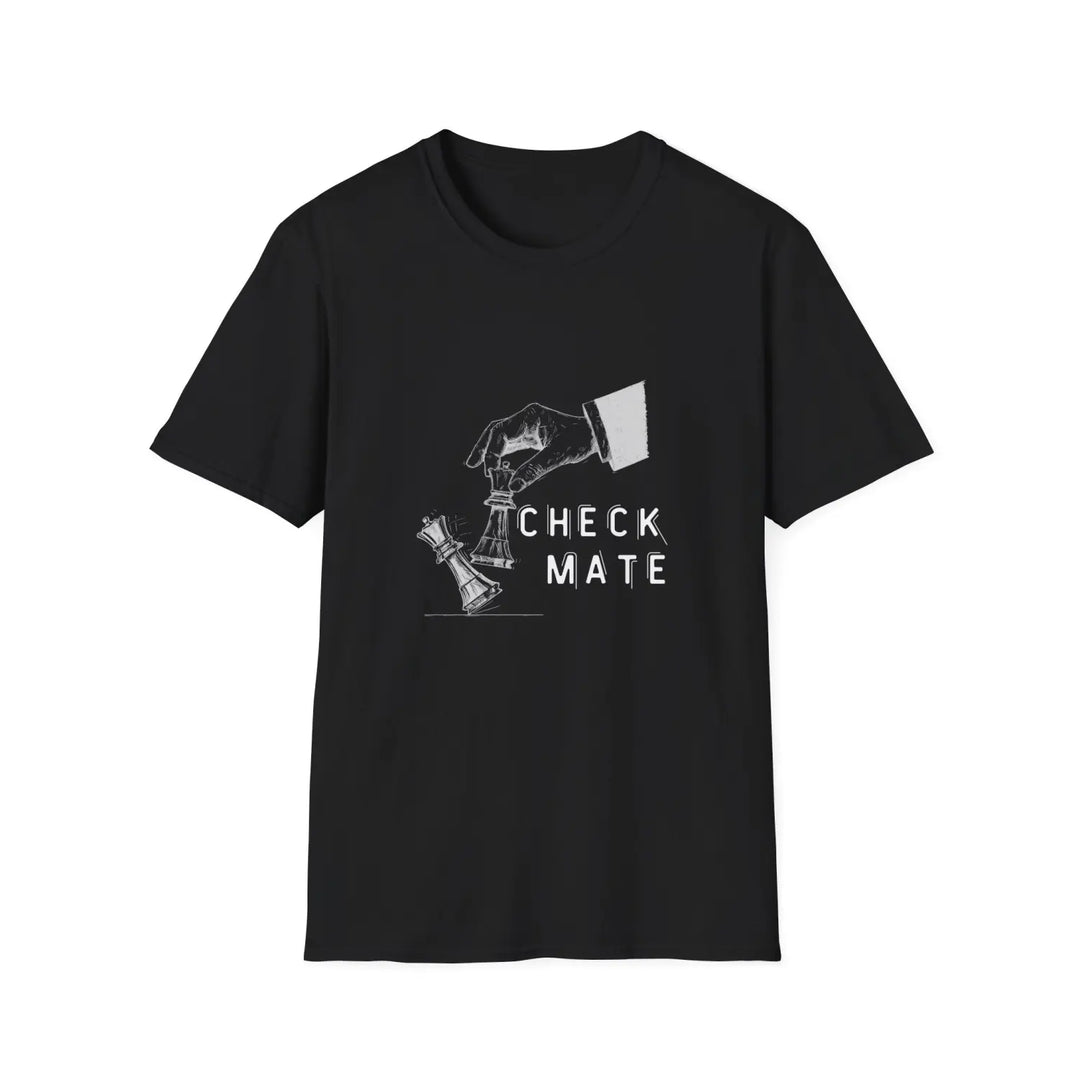 Check Mate Unisex Softstyle T-Shirt - Perfect for Chess Lovers Game Night Casual Wear Gift Players Unique Graphic Tee