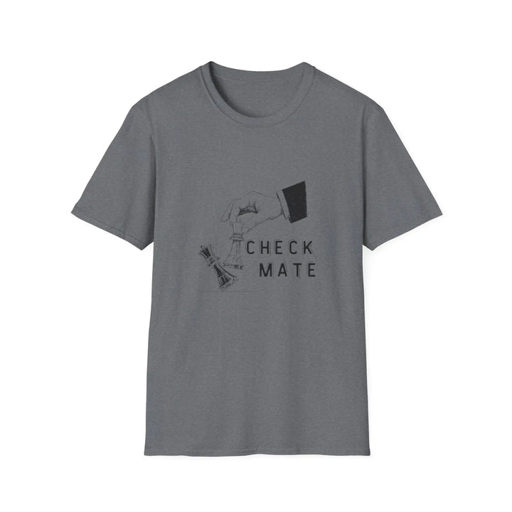 Check Mate Unisex Softstyle T-Shirt - Perfect for Chess Lovers Game Night Casual Wear Gift Players Unique Graphic Tee