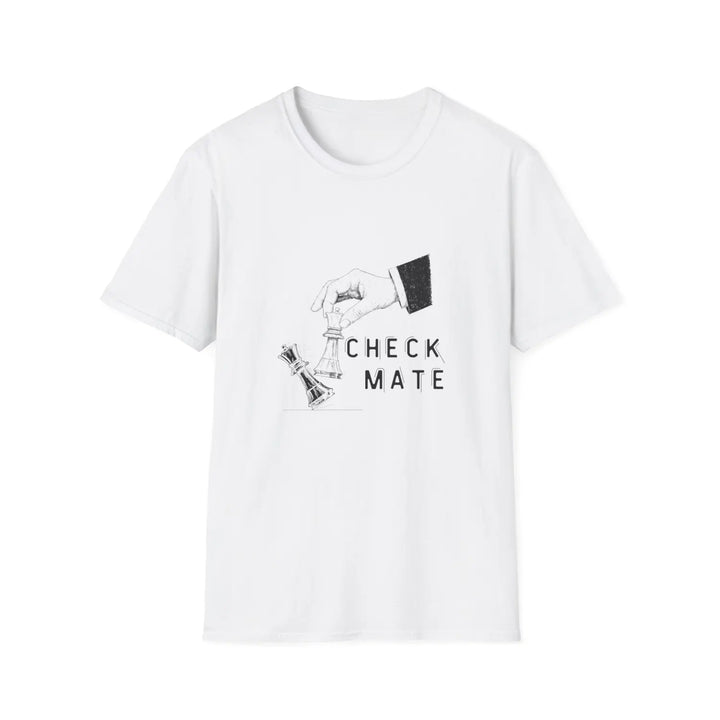 Check Mate Unisex Softstyle T-Shirt - Perfect for Chess Lovers Game Night Casual Wear Gift Players Unique Graphic Tee