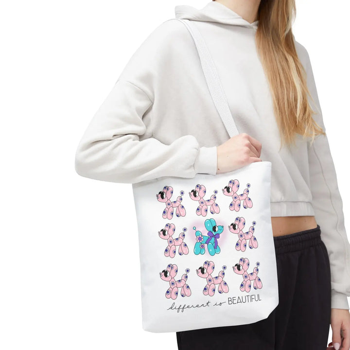 Colorful Balloon Animal Tote Bag - Different is Beautiful Gift for Dog Lovers Fun Shopping Kids’ Party Favor - Bags