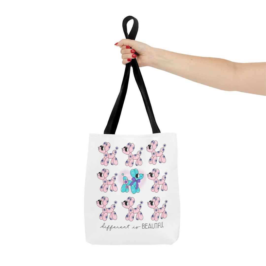 Colorful Balloon Animal Tote Bag - Different is Beautiful Gift for Dog Lovers Fun Shopping Kids’ Party Favor - Bags