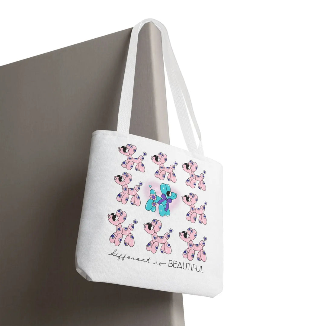 Colorful Balloon Animal Tote Bag - Different is Beautiful Gift for Dog Lovers Fun Shopping Kids’ Party Favor - Bags