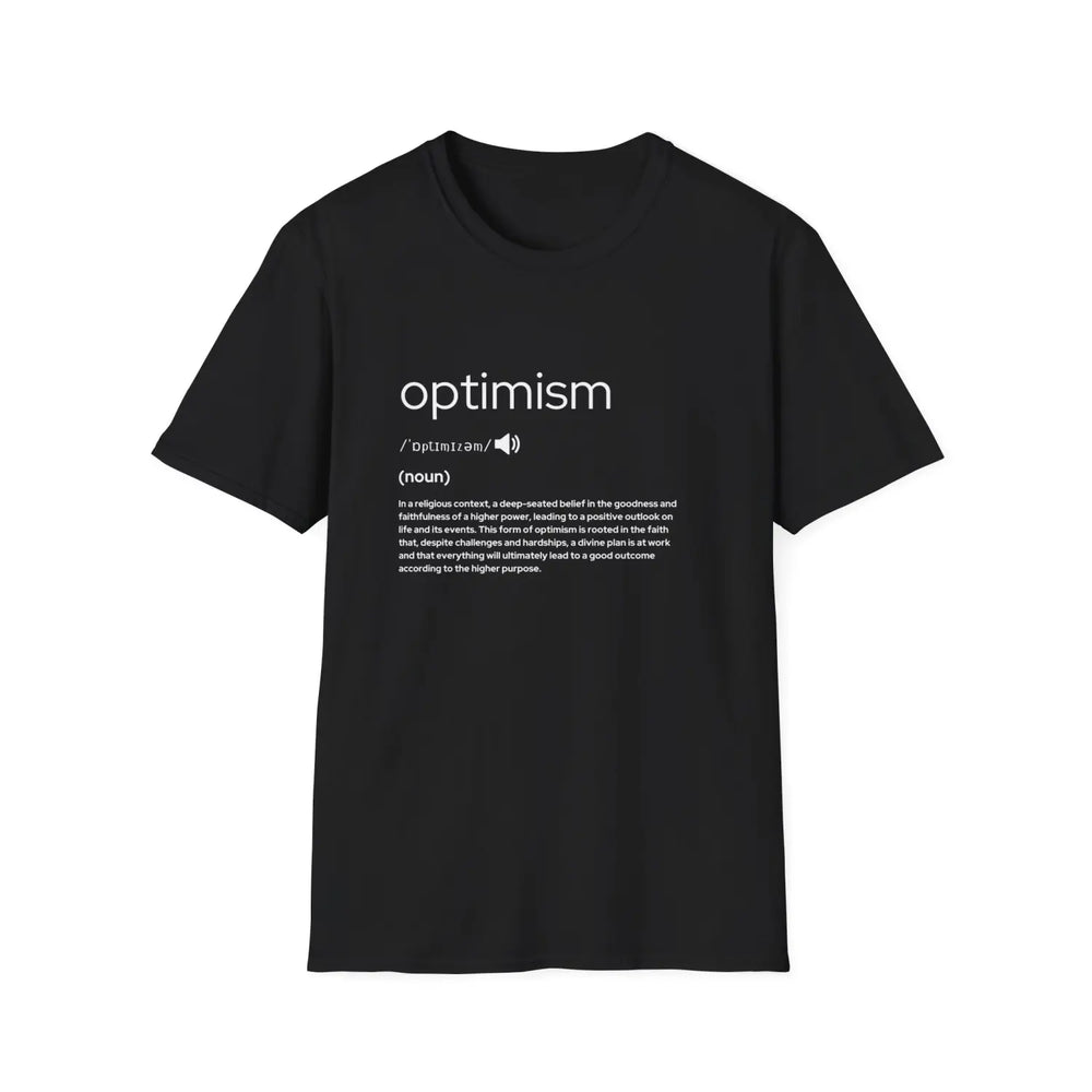 Optimism Definition T-Shirt Motivational Tee Gift for Friends Uplifting Apparel Perfect Birthdays Encouragement Shirt