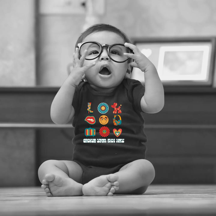 Cute Baby Bodysuit with Fun Icons - Perfect for Newborns Infant Gift Shower Outfit Everyday Wear - Kids clothes