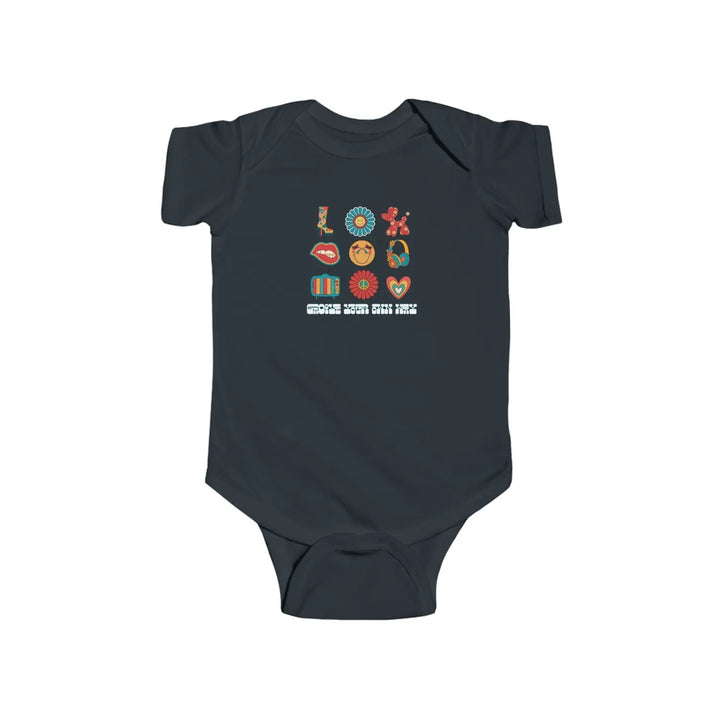 Cute Baby Bodysuit with Fun Icons - Perfect for Newborns Infant Gift Shower Outfit Everyday Wear - Black / NB (0-3M)