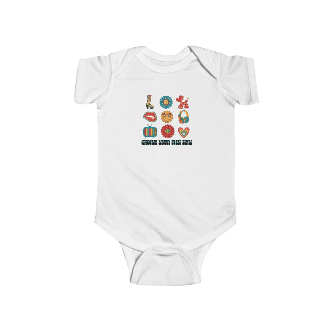 Cute Baby Bodysuit with Fun Icons - Perfect for Newborns Infant Gift Shower Outfit Everyday Wear - White / NB (0-3M)