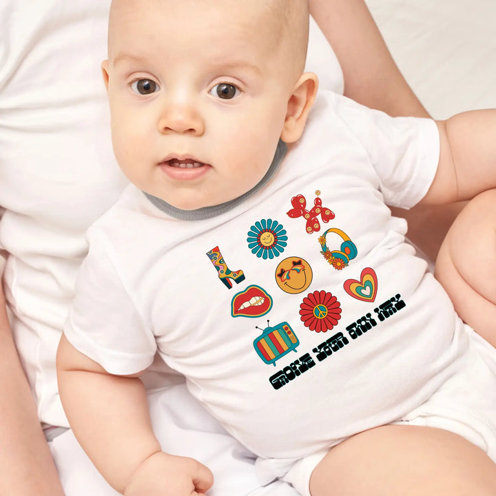Cute Baby Bodysuit with Fun Icons - Perfect for Newborns Infant Gift Shower Outfit Everyday Wear - Kids clothes