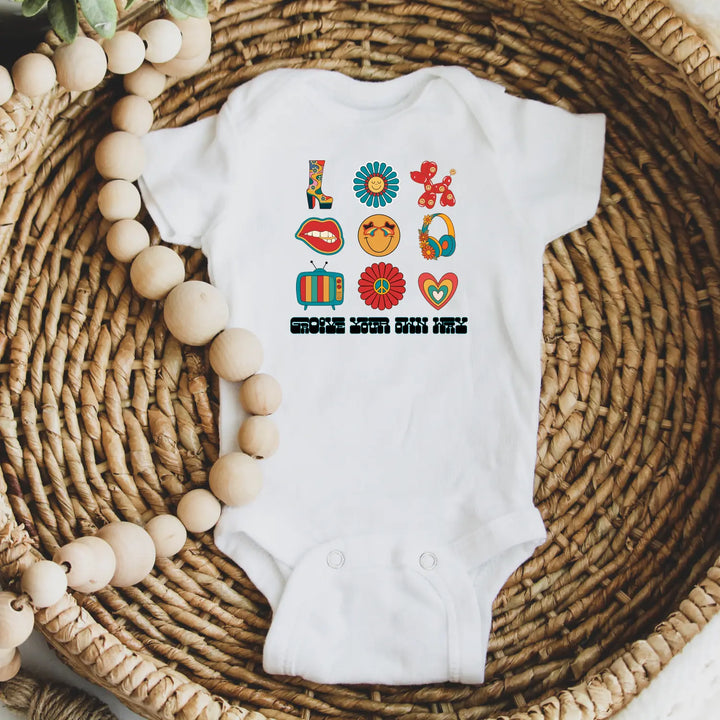 Cute Baby Bodysuit with Fun Icons - Perfect for Newborns Infant Gift Shower Outfit Everyday Wear - Kids clothes