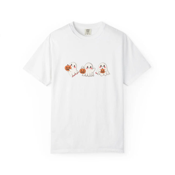 Cute Ghost T Shirt Spooky Season Unisex Tee Halloween Apparel Pumpkin Gift for Lovers Fashion White / S