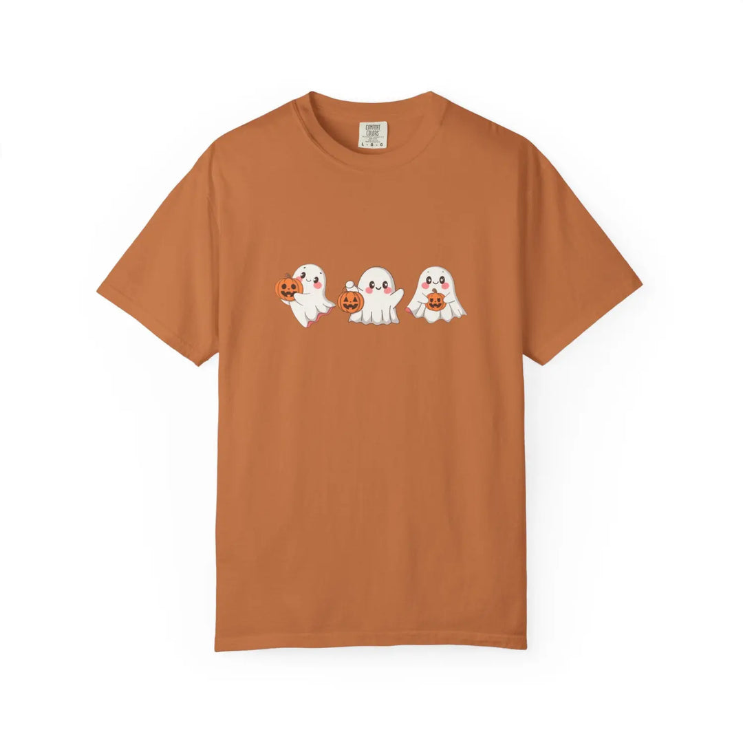 Cute Ghost T Shirt Spooky Season Unisex Tee Halloween Apparel Pumpkin Gift for Lovers Fashion Yam / S