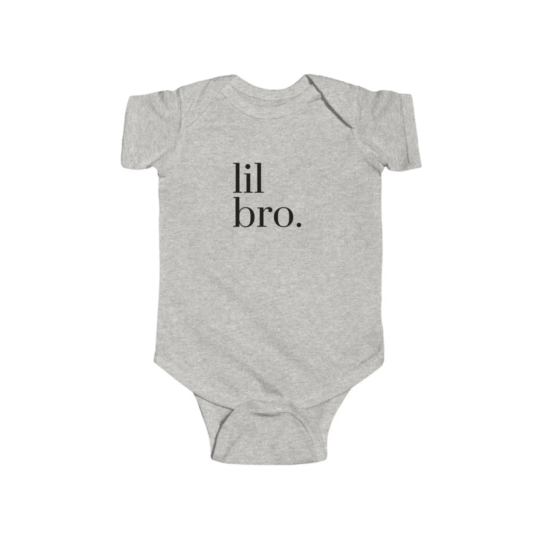Cute Infant Bodysuit Baby Shower Gift Newborn Outfit Lil Bro Onesie Unisex Clothes First Birthday - Ash / 12M - Kids