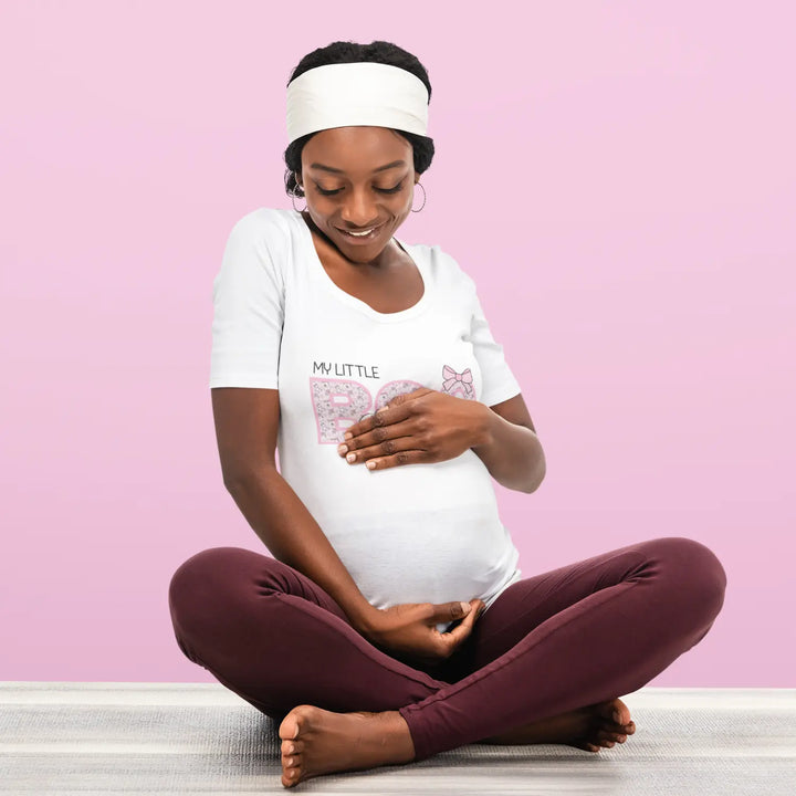 Cute Pregnancy Announcement T-Shirt My Little Boo Is Almost Due Tee New Mom Gift Baby Shower Photo Op Pink Ghost