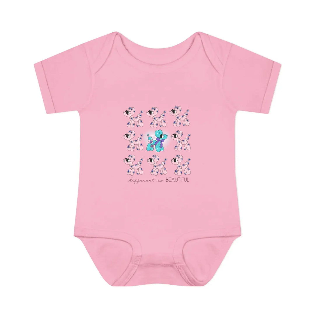 Different is Beautiful’ Baby Bodysuit Cute Balloon Animal Infant Onesie Motivational & Inspiring Gift 0-24 Months Soft
