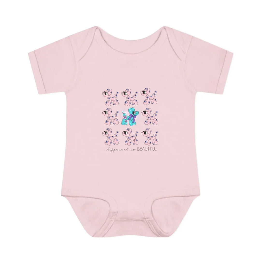Different is Beautiful’ Baby Bodysuit Cute Balloon Animal Infant Onesie Motivational & Inspiring Gift 0-24 Months Soft
