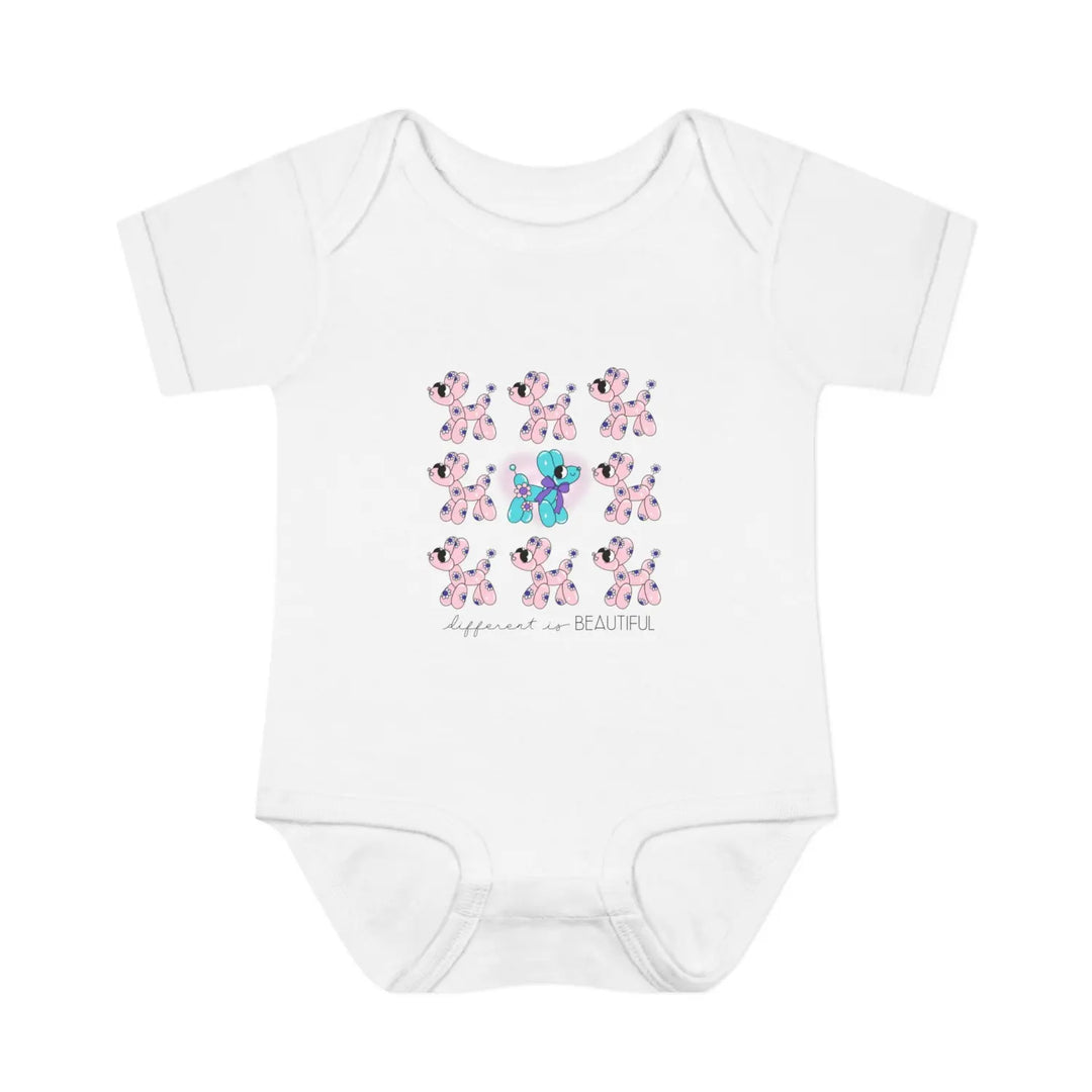 Different is Beautiful’ Baby Bodysuit Cute Balloon Animal Infant Onesie Motivational & Inspiring Gift 0-24 Months Soft
