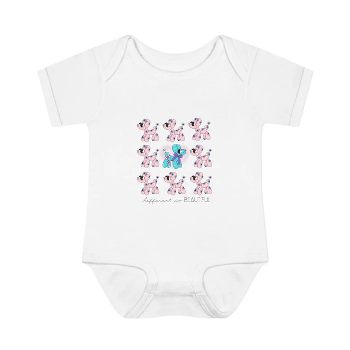 Different is Beautiful’ Baby Bodysuit Cute Balloon Animal Infant Onesie Motivational & Inspiring Gift 0-24 Months Soft