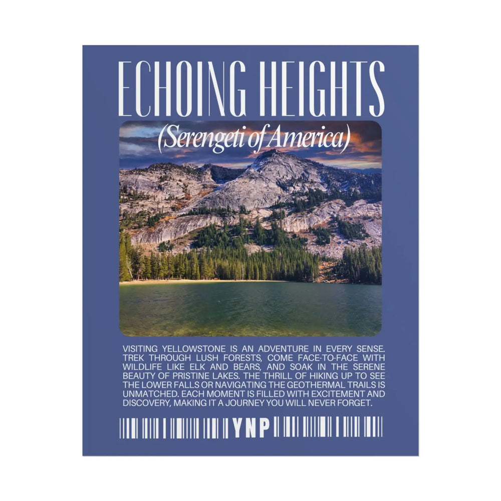 Nature Art Rolled Poster - Serengeti of America Yosemite National Park Hikers Gift Explorer Lover Echoing Heights Wall