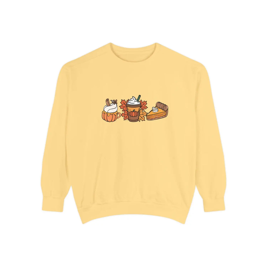 Fall Harvest Unisex Sweatshirt Cozy Pumpkin Casual Apparel Thanksgiving Gift Autumn Hoodie Butter / S