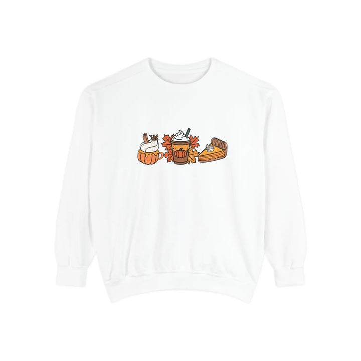 Fall Harvest Unisex Sweatshirt Cozy Pumpkin Casual Apparel Thanksgiving Gift Autumn Hoodie White / S