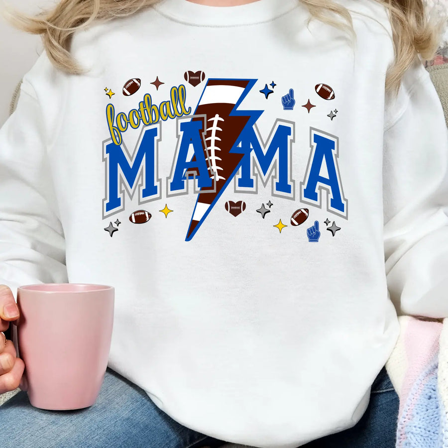 Football Mama Crewneck Sweatshirt | Gift for Sports Moms Casual Wear Season Apparel Cozy Unisex Team Spirit Clothing
