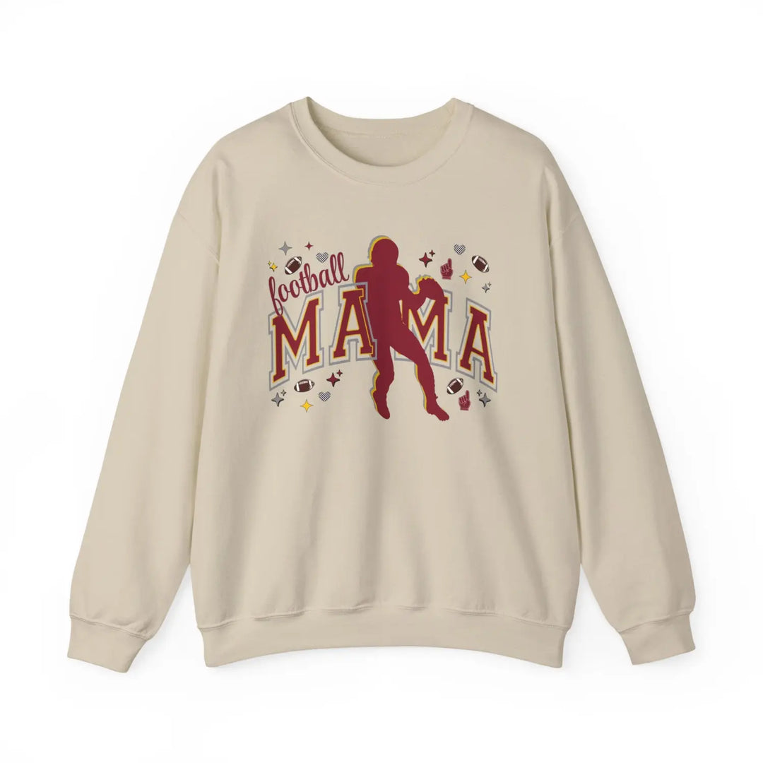 Football Mama Crewneck Sweatshirt Perfect for Game Day Gifts Sports Moms Cozy Style Fall Team Spirit Apparel Sand / S