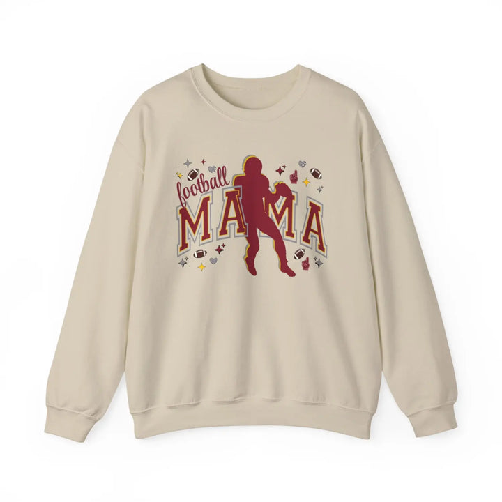 Football Mama Crewneck Sweatshirt Perfect for Game Day Gifts Sports Moms Cozy Style Fall Team Spirit Apparel Sand / S