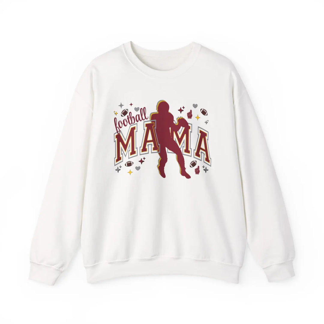 Football Mama Crewneck Sweatshirt Perfect for Game Day Gifts Sports Moms Cozy Style Fall Team Spirit Apparel White / S